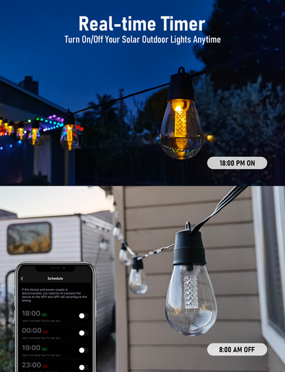 S14 Solar Outdoor String Lights 15M