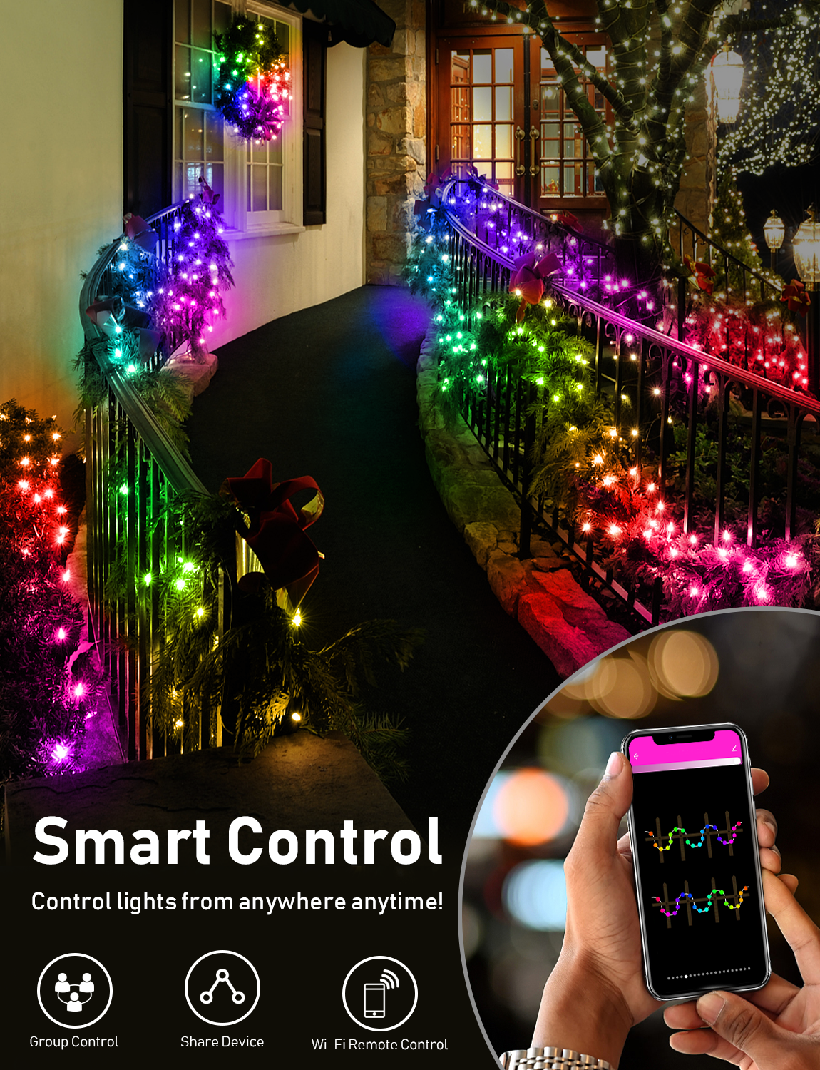 Outdoor Christmas Lights Aleax Control 10M 60LED