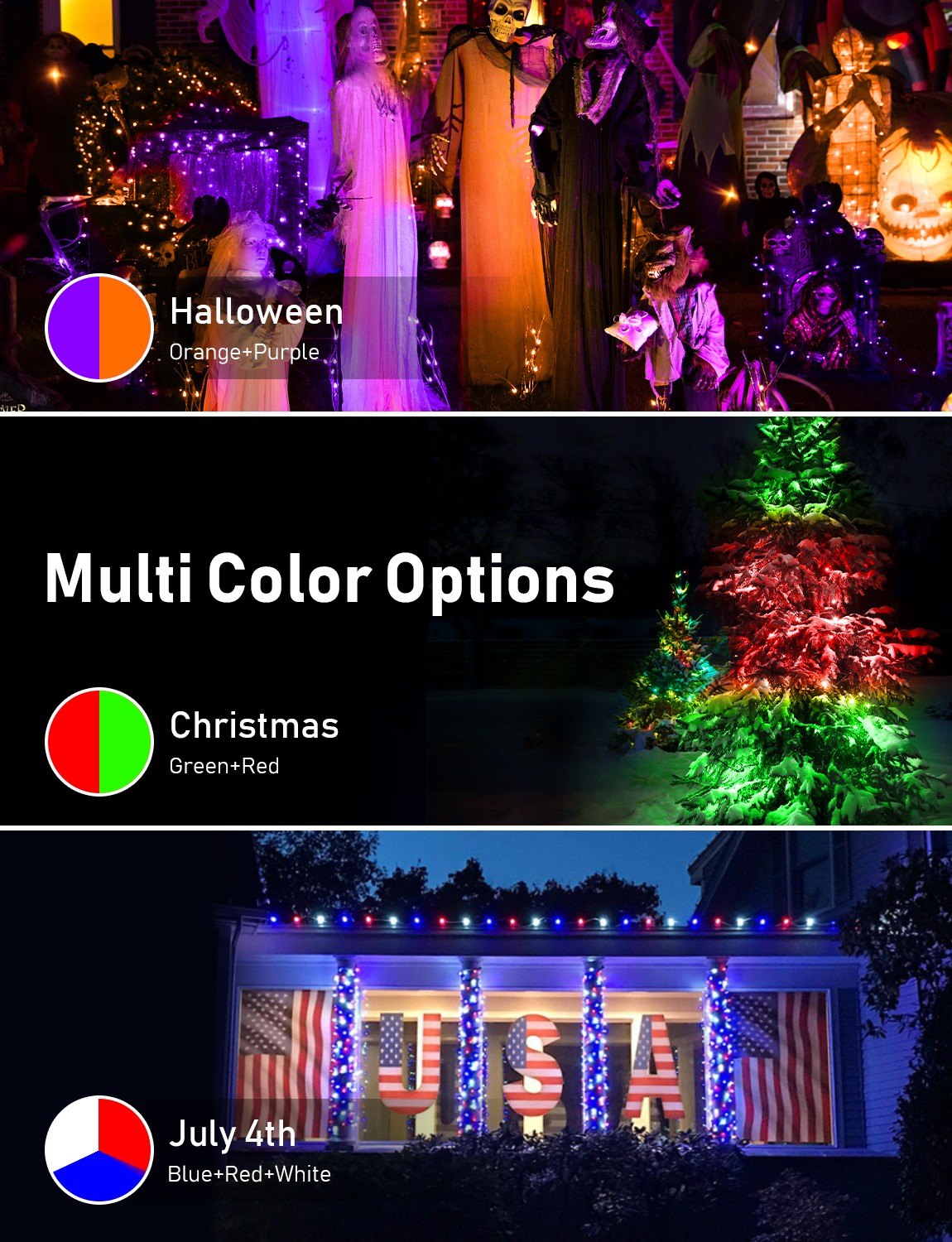 Outdoor Christmas Lights Aleax Control 10M 60LED